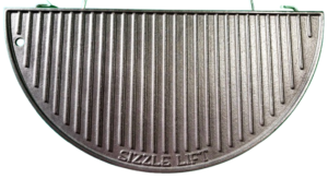 18" Half Moon Cast Iron Reversible Griddle for Kamado's and other round BBQ Grills
